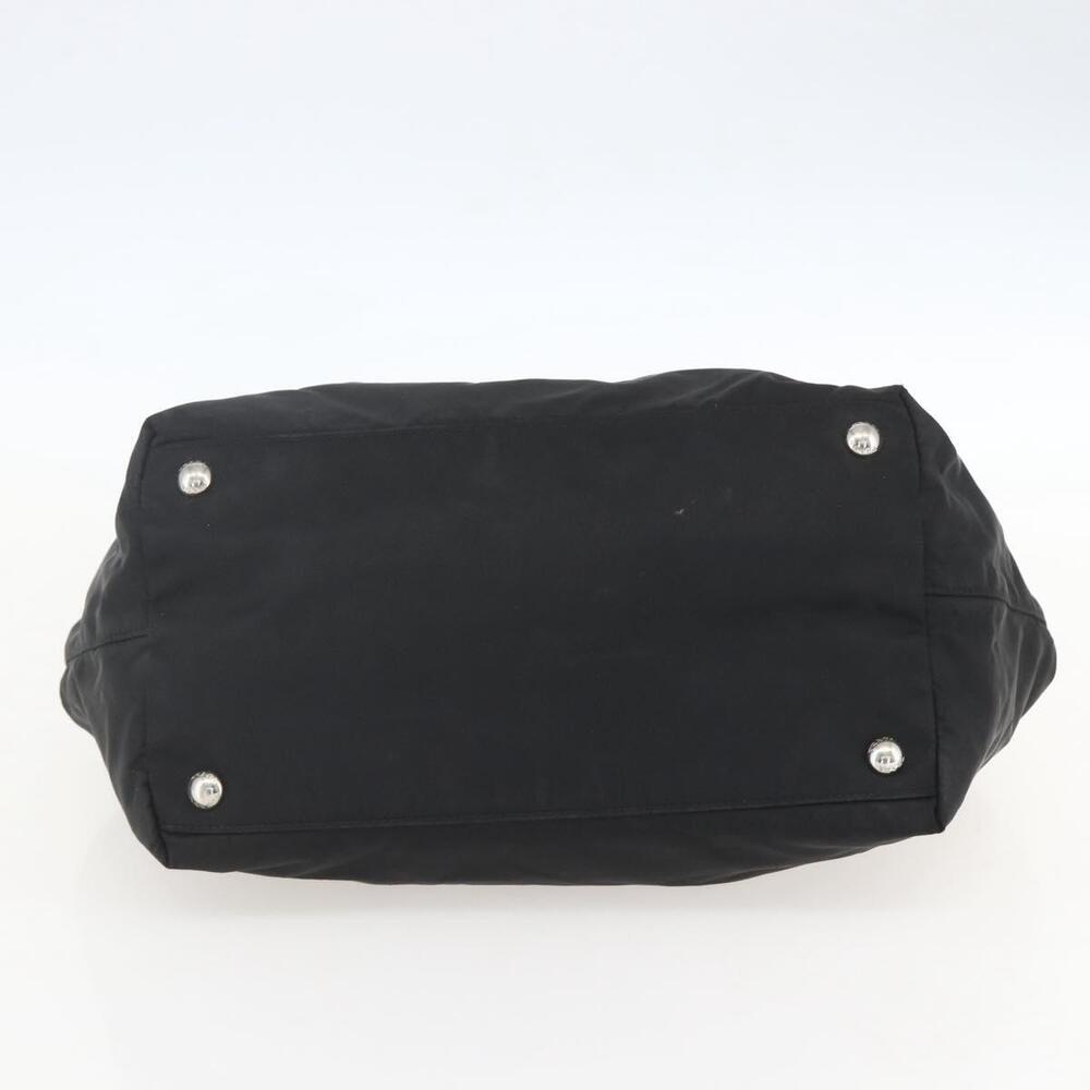 PRADA Ribbon Hand Bag Nylon Black Silver Auth 160087 - Picture 5 of 16
